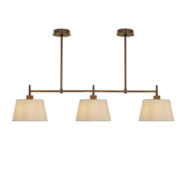 Henley Triple Bar Pendant Light - Natural Cotton Shades For Discount