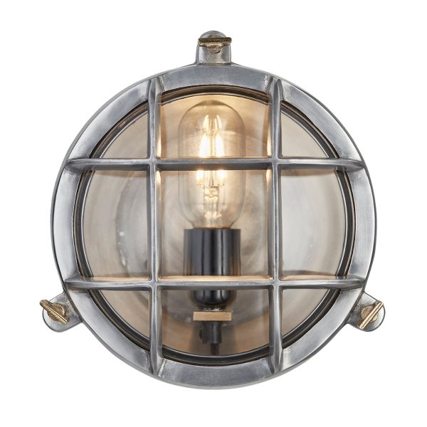 8 Inch Gunmetal Bulkhead Outdoor & Bathroom Round Wall Light with Versatile Side & Rear Wiring Options Supply