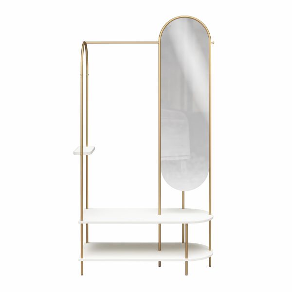 Anastasia Clothing and Shoe Storage with Vertical Mirror Online Sale