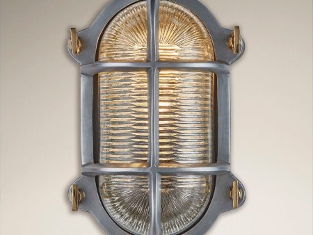 6 Inch Gunmetal Bulkhead Outdoor & Bathroom Oval Wall Light with Versatile Side & Rear Wiring Options Online