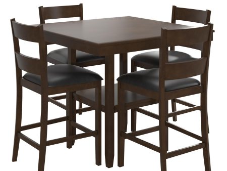 DHP Jerrie 5-Piece Counter Height Dining Set, Espresso Online