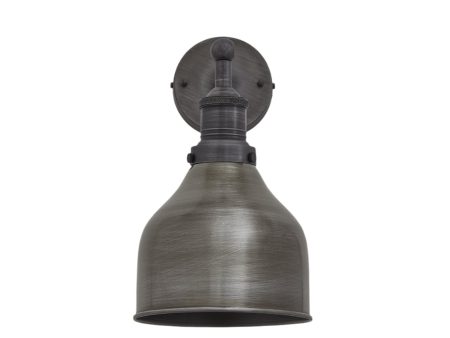 Brooklyn Cone Wall Light - 7 Inch - Pewter For Sale