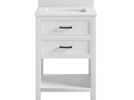 Maine 24 Inch Bathroom Vanity with Carrera Countertop and Rectangular Ceramic Sin Online now