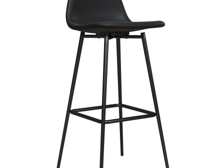 Brandon Upholstered Mid Century Modern Kitchen Bar Stool with Metal Legs For Sale