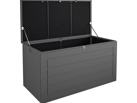 Outdoor Patio Deck Storage Box, Extra Large, 180 Gallons, Black and Charcoal For Discount