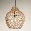 Coastal Rattan Ceiling Pendant Light - 14 inch - Pear - Natural Discount