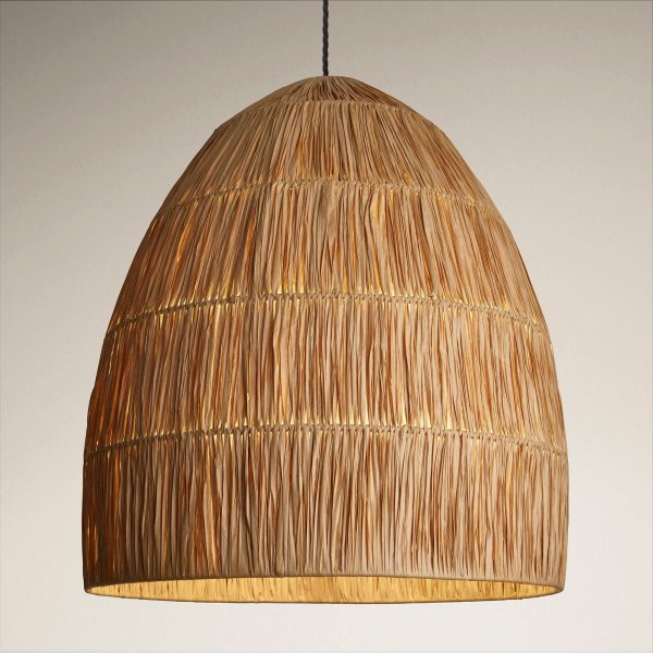 Raffia Ceiling Pendant Light - Bell - Natural Online Sale