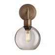 Albany Smoked Glass Globe Single Wall Light - 7 Inch - Mocha Online