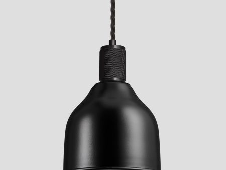 Knurled Cone Pendant Light - 7 Inch - Black Online now