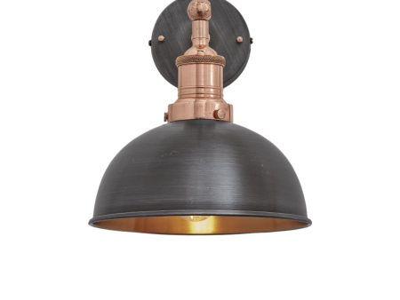 Brooklyn Dome Wall Light - 8 Inch - Pewter & Copper on Sale