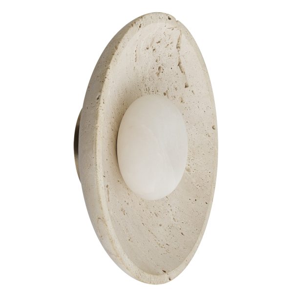 Travertine & Alabaster Diffuser Wall Light - 10 inch - Natural Online now