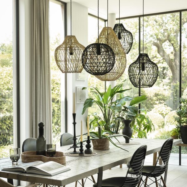 Coastal Rattan Ceiling Pendant Light - 14 inch - Pear - Natural Discount