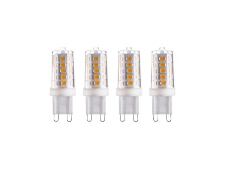 LED Glass Dimmable Bulb - 3.7W 2 Pin Capsule G9 - Clear - Pack of 4 For Sale