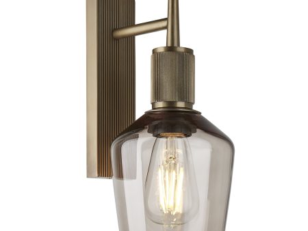 Henley Smoked Glass Schoolhouse Wall Light - 5.5 Inch - Mocha For Sale