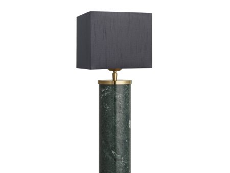 Marble Pillar Cylinder Table Lamp - Green & Brass Online now