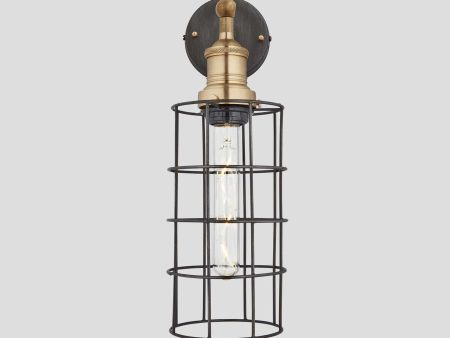 Brooklyn Wire Cage Wall Light - 5 Inch - Pewter - Cylinder Online Sale