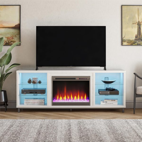 Lumina Fireplace TV Stand for TVs up to 70 Inch with 7 Color LED Lights Supply