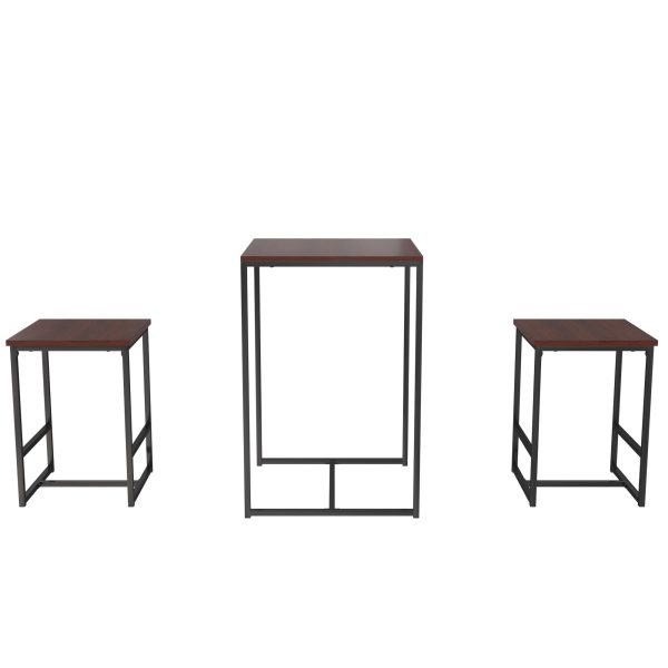 Bungalow 3-Piece Pub Set with Wood Tabletop and Metal Frame Cheap