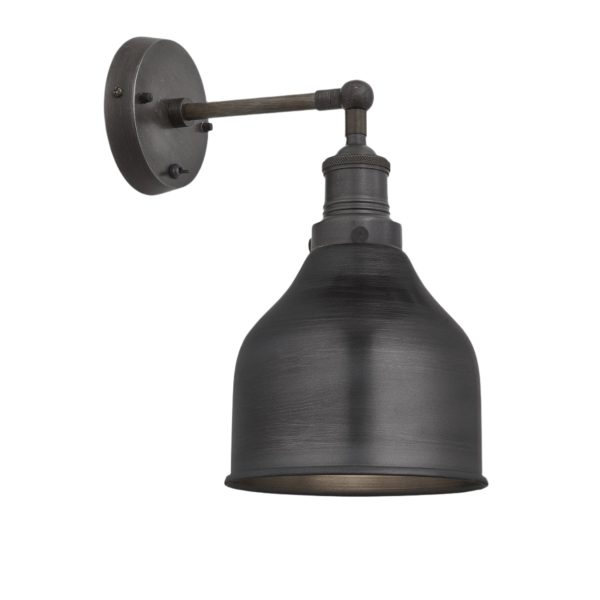 Brooklyn Cone Wall Light - 7 Inch - Pewter For Sale