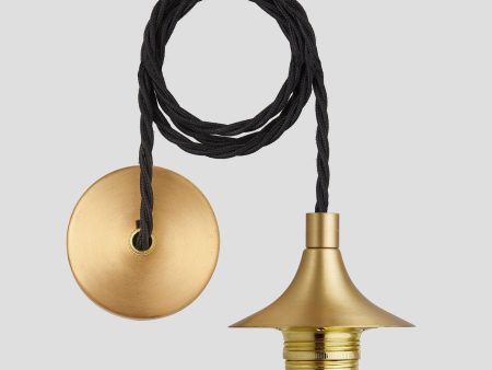 Chelsea Cord Set ES E27 Bulb Holder - Brass & Fabric Flex on Sale