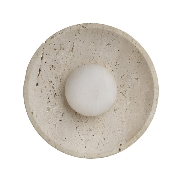 Travertine & Alabaster Diffuser Wall Light - 10 inch - Natural Online now