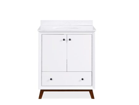 Bleeker Solid Wood Bathroom Vanity with Pre-Installed Oval Porcelain Sink on Sale