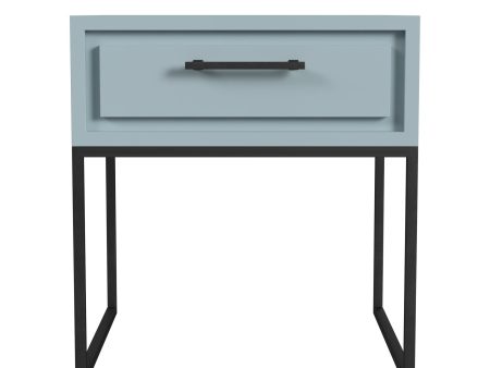 Perry End Table with 1 Drawer and a Black Metal Base Online Sale