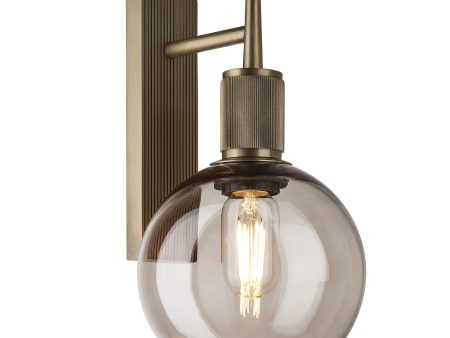 Henley Smoked Glass Globe Wall Light - 7 Inch - Mocha Fashion