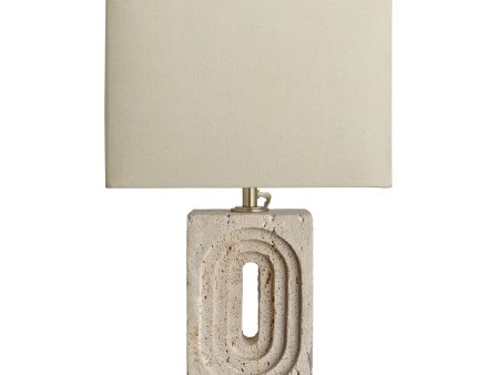 Travertine Rectangular Table Lamp Hot on Sale