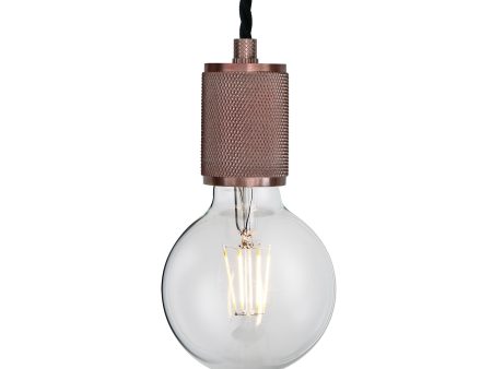 Knurled Edison Pendant Light - 1 Wire - Bronze For Cheap