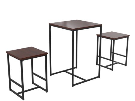 Bungalow 3-Piece Pub Set with Wood Tabletop and Metal Frame Cheap