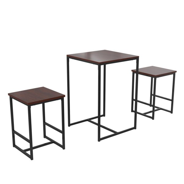 Bungalow 3-Piece Pub Set with Wood Tabletop and Metal Frame Cheap