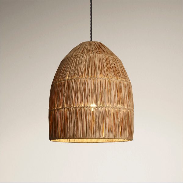 Raffia Ceiling Pendant Light - Bell - Natural Online Sale