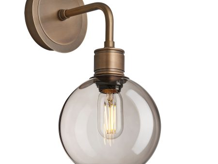 Albany Smoked Glass Globe Single Wall Light - 7 Inch - Mocha Online