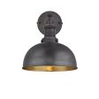 Brooklyn Dome Wall Light - 8 Inch - Pewter & Brass Online now