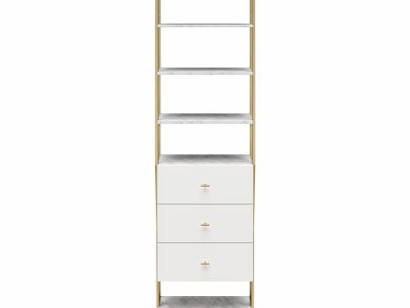 Gwyneth Closet System with 5 Shelves and 3 Drawers Cheap