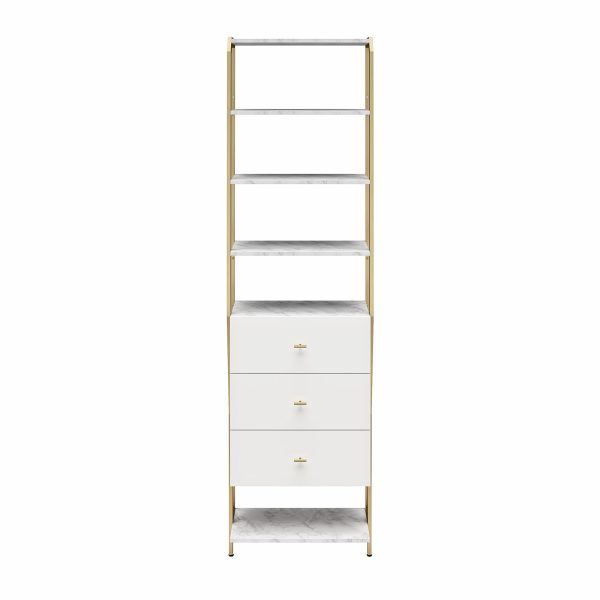 Gwyneth Closet System with 5 Shelves and 3 Drawers Cheap