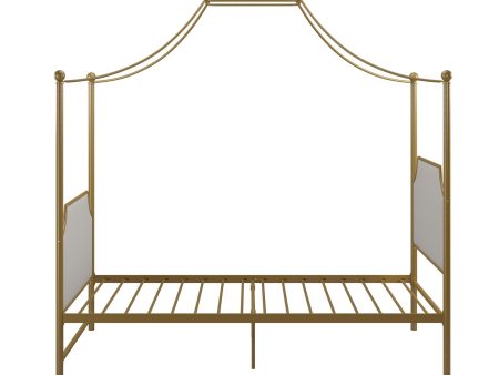 Monarch Hill Clementine Canopy Bed with Linen Headboard and Footboard For Discount