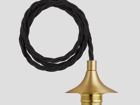 Chelsea Cord Set ES E27 Bulb Holder - Fabric Flex - Brass - Without Ceiling Rose Sale