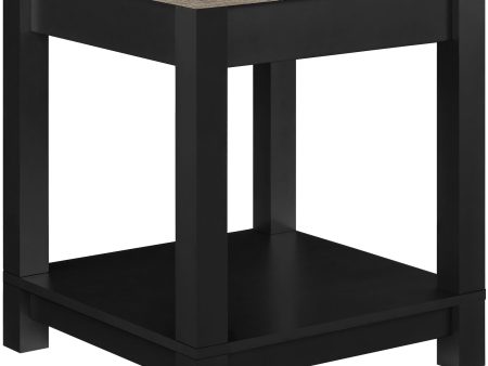 Carver End Table with Bottom Magazine Storage Shelf For Sale