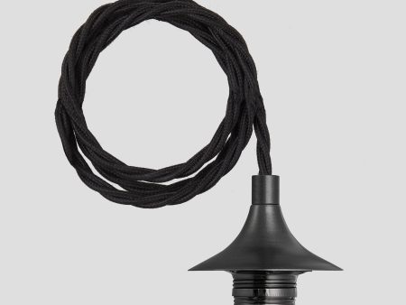 Chelsea Cord Set ES E27 Bulb Holder - Fabric Flex - Pewter - Without Ceiling Rose Sale