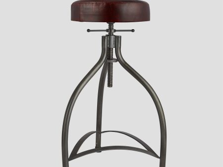 Cooper Leather & Metal Adjustable Bar Stool - 34 Inch Online Sale