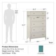 Monticello Tall 5 Drawer Dresser with Gold Accents For Discount