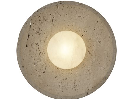 Travertine & Alabaster Diffuser Wall Light - 10 inch - Natural Online now