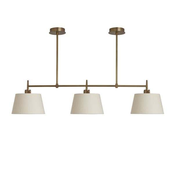 Henley Triple Bar Pendant Light - Natural Cotton Shades For Discount