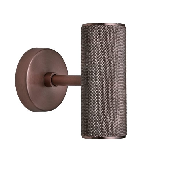 Knurled Edison Double Wall Light - Bronze For Sale