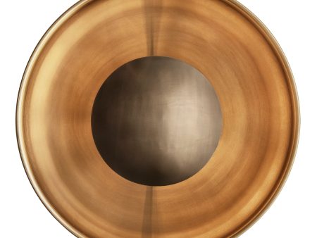 Boston Round Metal Diffuser Wall Light Flush Mount  - 13 inch - Brass For Discount