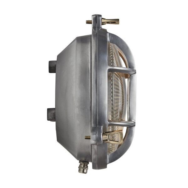 8 Inch Gunmetal Bulkhead Outdoor & Bathroom Round Wall Light with Versatile Side & Rear Wiring Options Supply