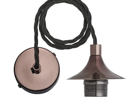 Chelsea Cord Set ES E27 Bulb Holder - Shiny Bronze & Fabric Flex Cheap