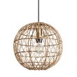 Coastal Rattan Ceiling Pendant Light - 12 inch - Globe - Natural on Sale